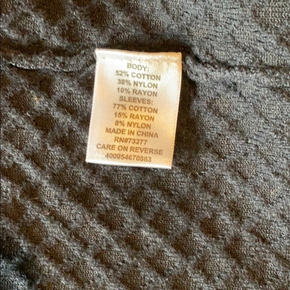 Elle Quilted Moto Textured Cardi Sweater EUC - Picture 7 of 11